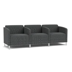 Social Three Seater with Center Arms in Premium Upholstery