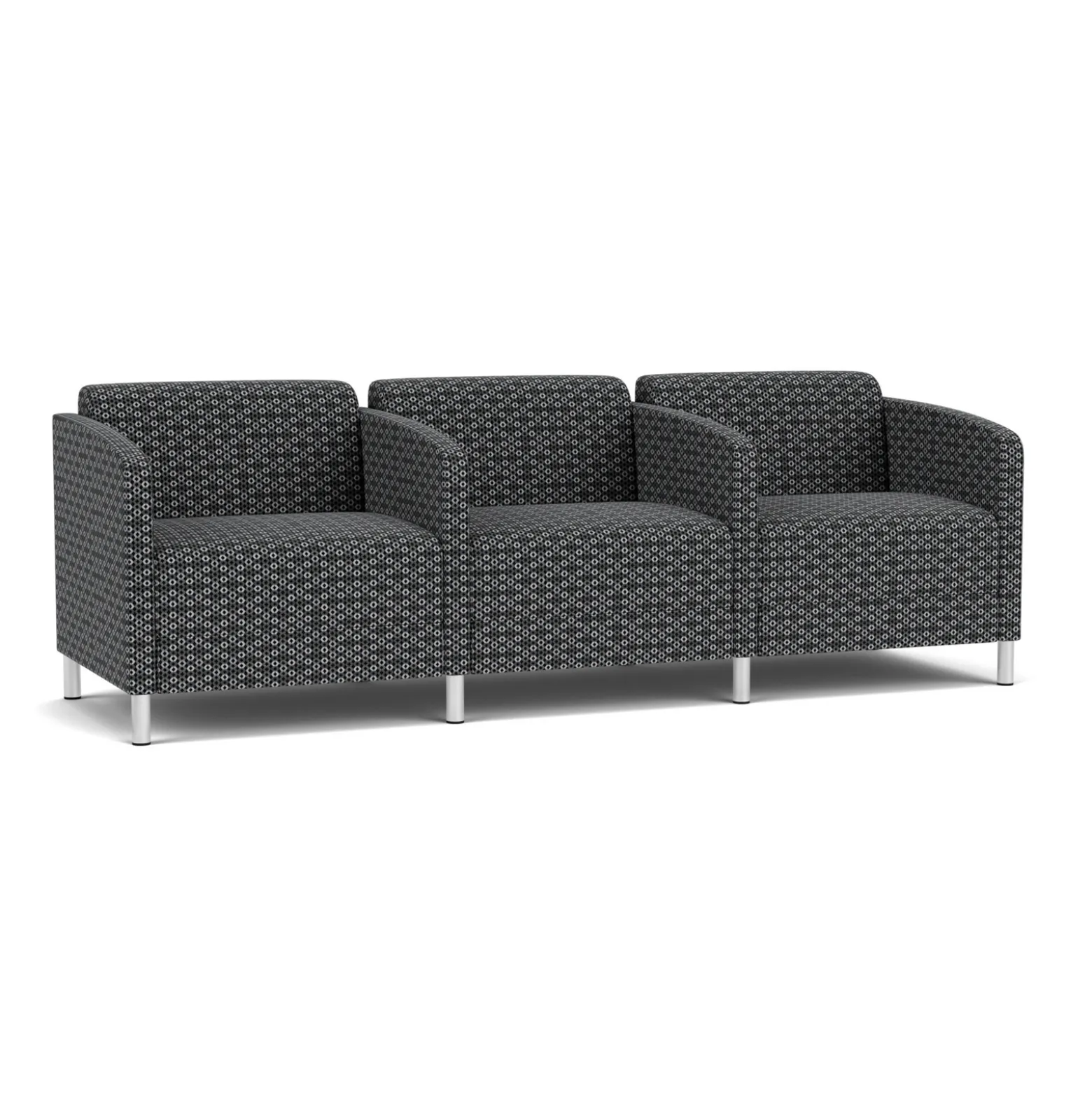Social Three Seater with Center Arms in Premium Upholstery