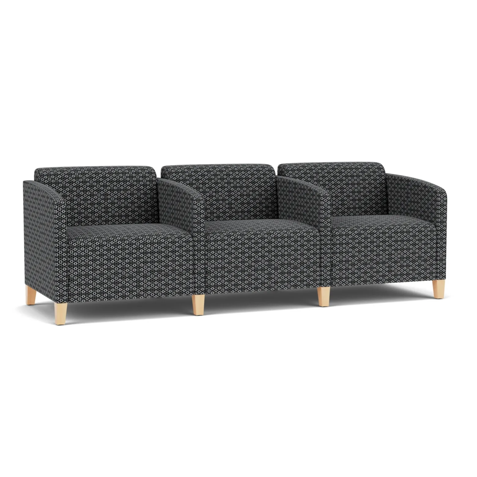 Social Three Seater with Center Arms in Premium Upholstery