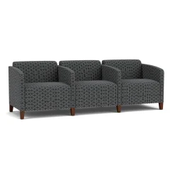 Social Three Seater with Center Arms in Premium Upholstery