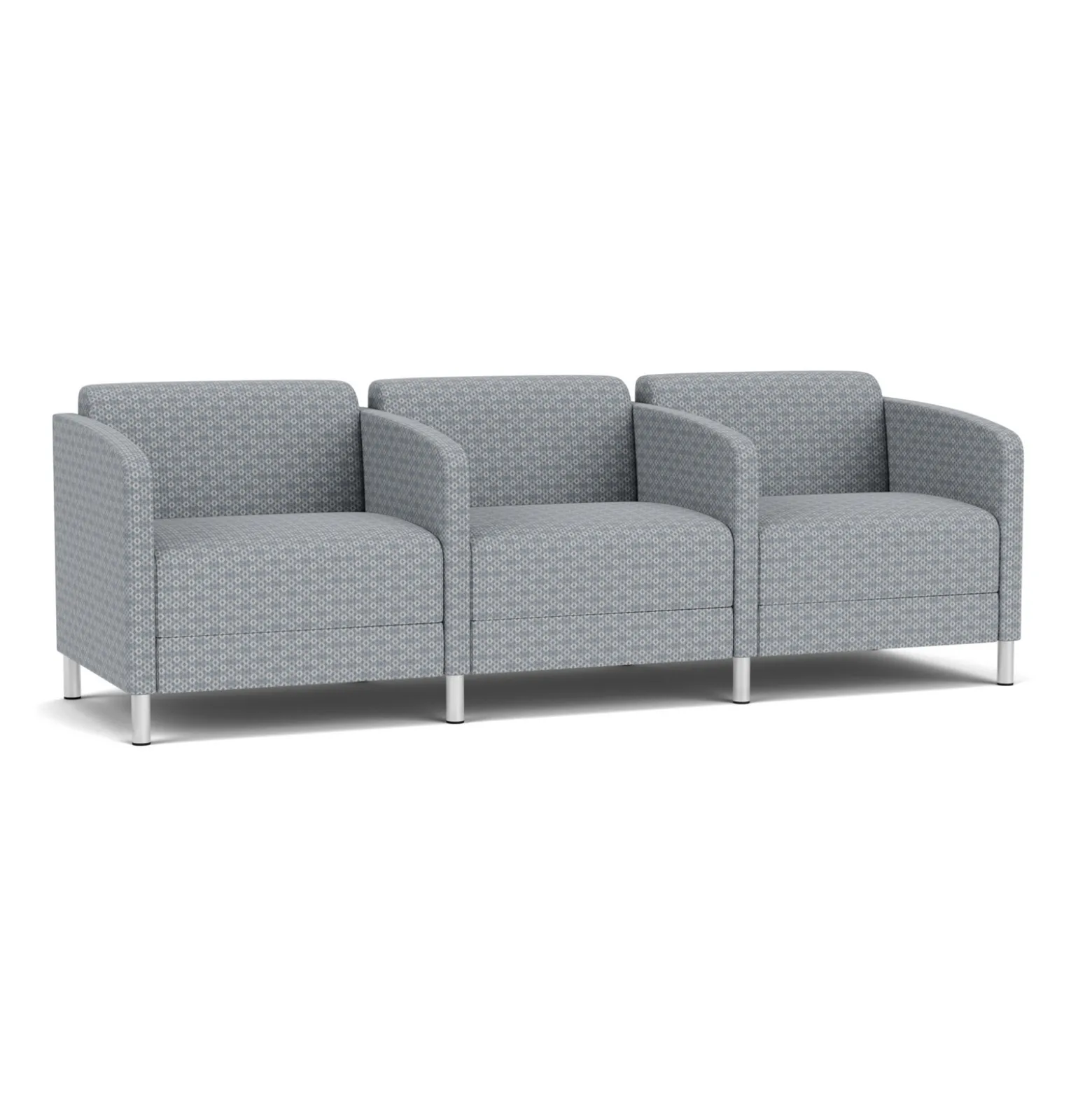 Social Three Seater with Center Arms in Premium Upholstery