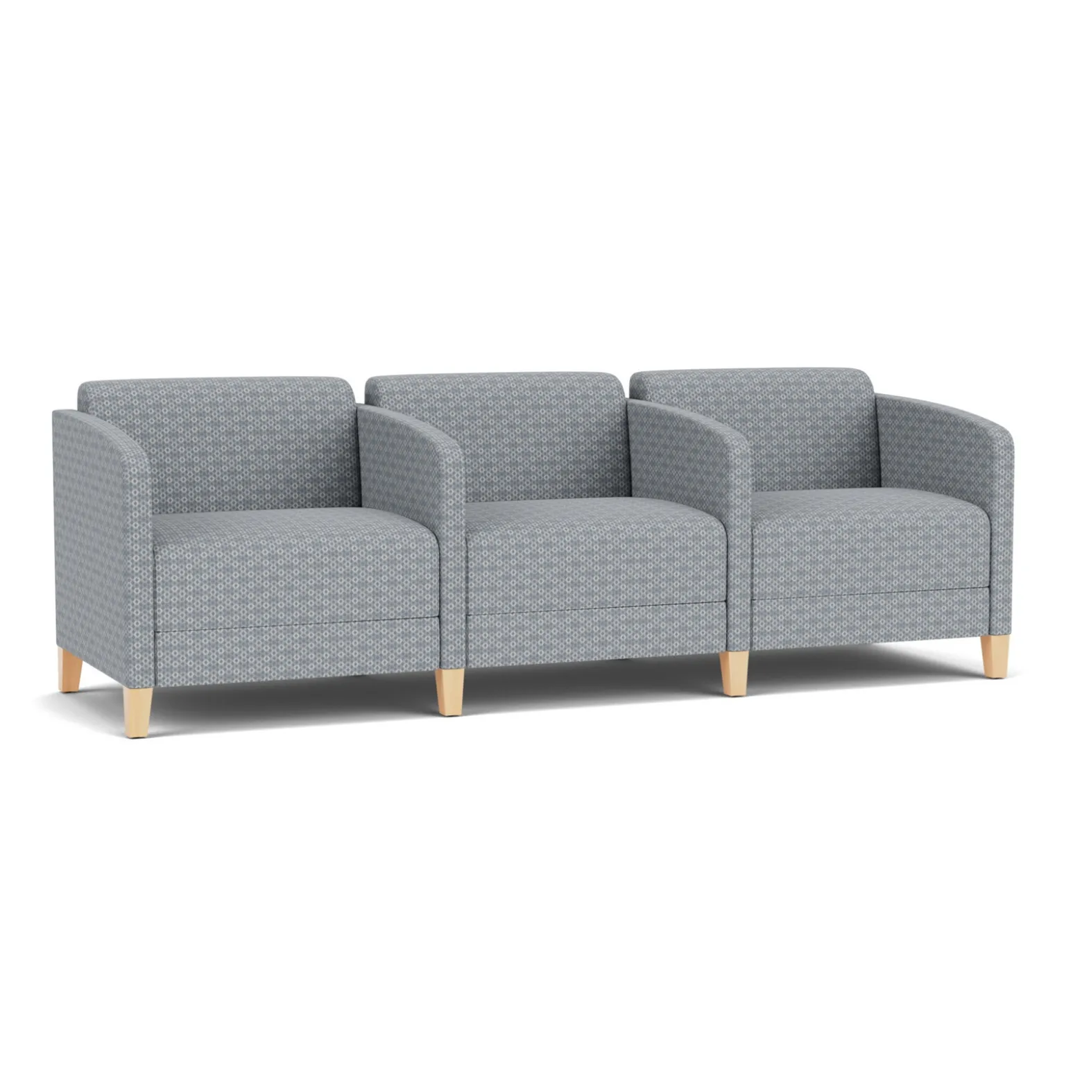Social Three Seater with Center Arms in Premium Upholstery