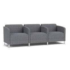 Social Three Seater with Center Arms in Premium Upholstery