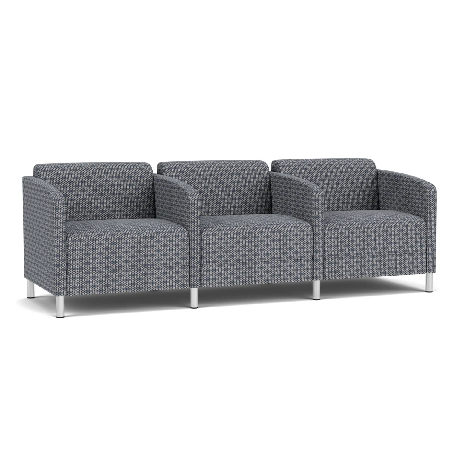 Social Three Seater with Center Arms in Premium Upholstery