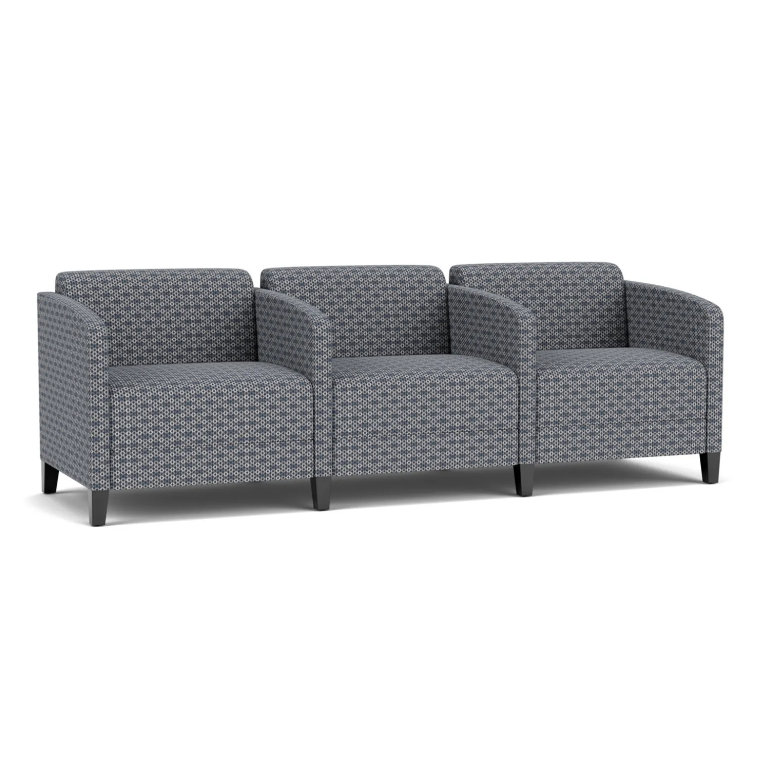 Social Three Seater with Center Arms in Premium Upholstery