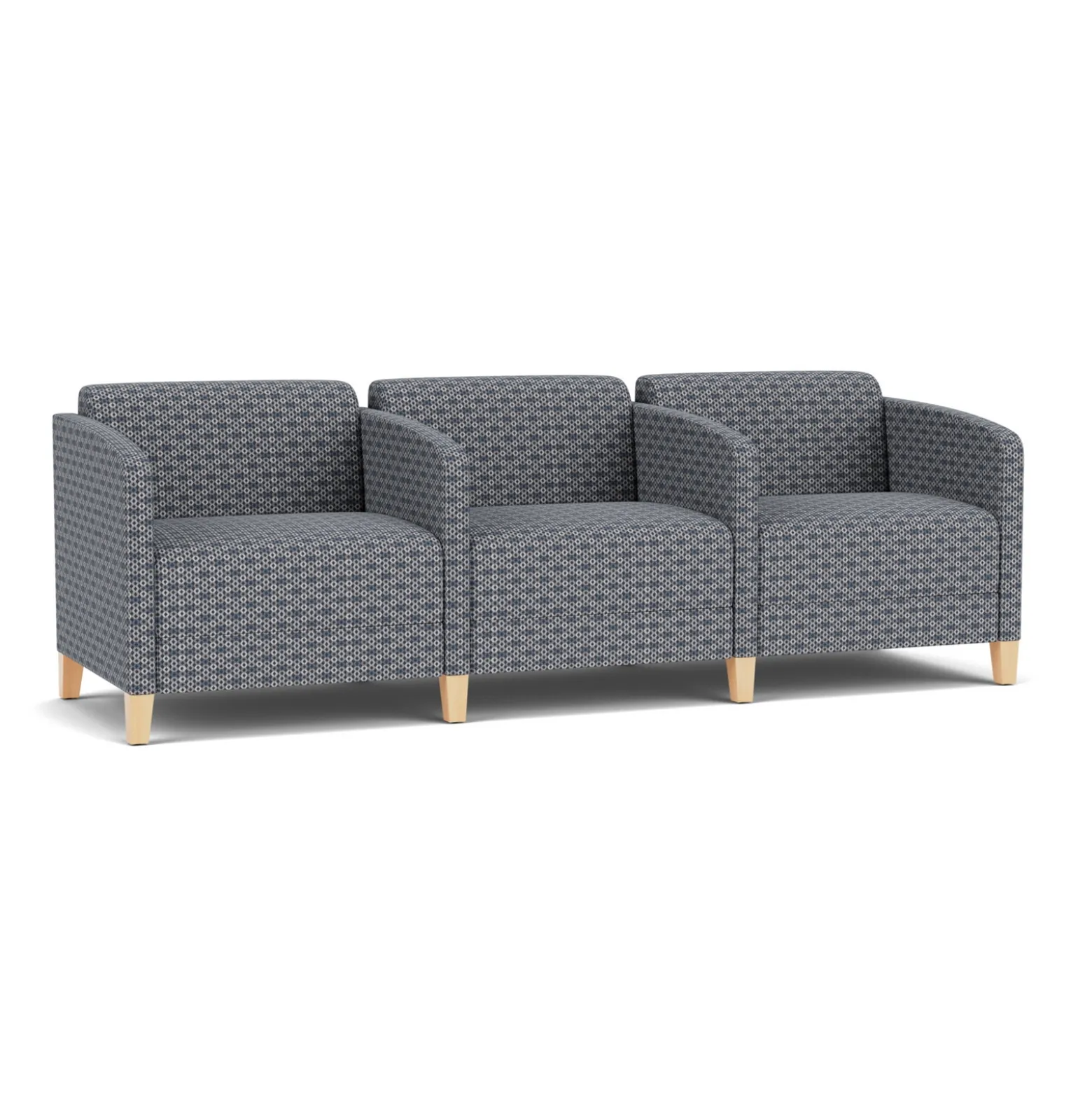 Social Three Seater with Center Arms in Premium Upholstery