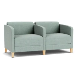 Social Two Seater with Center Arm in Premium Upholstery