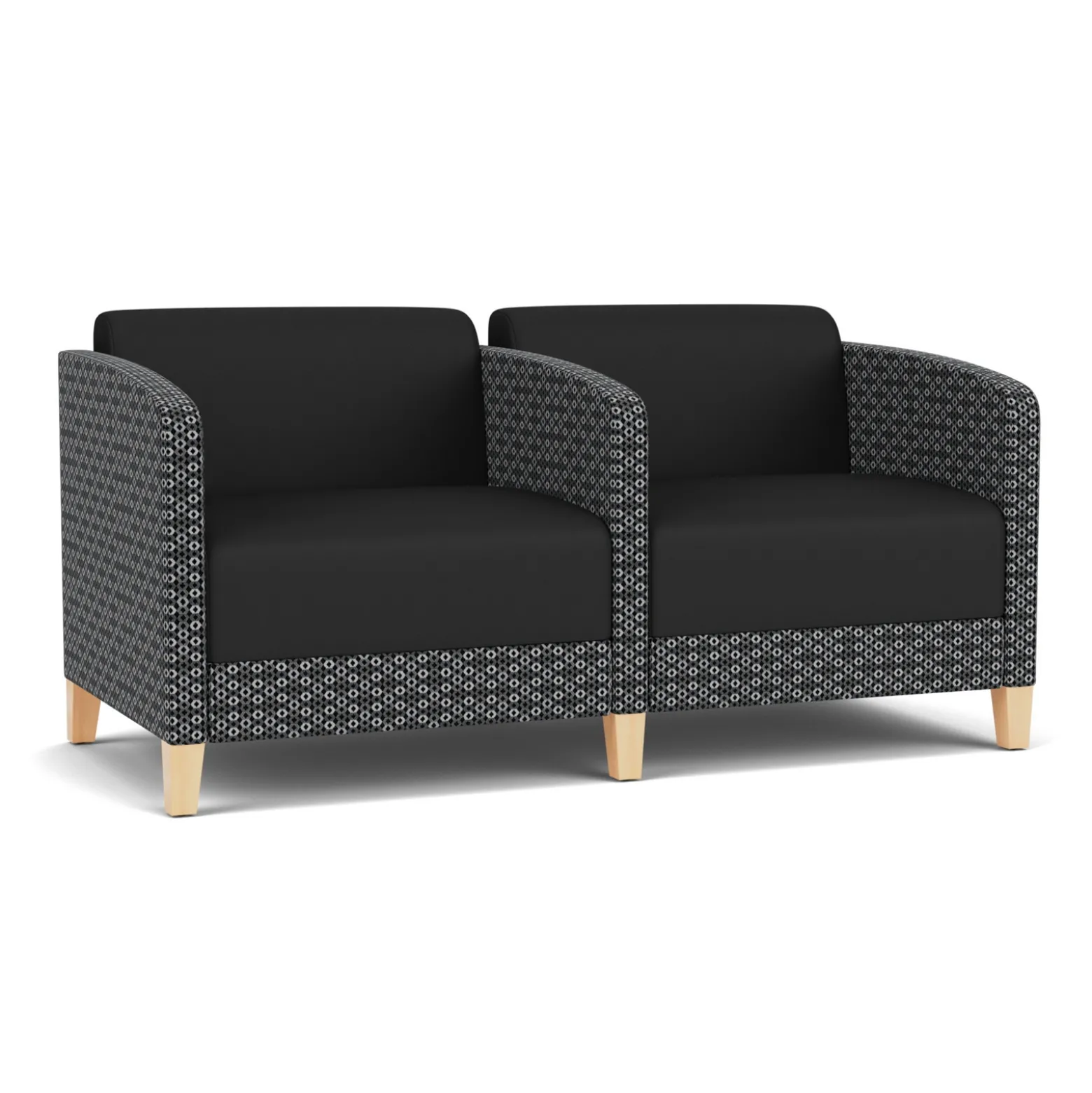 Social Two Seater with Center Arm in Premium Upholstery
