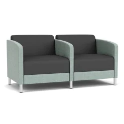 Social Two Seater with Center Arm in Premium Upholstery