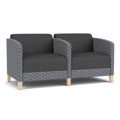 Social Two Seater with Center Arm in Premium Upholstery