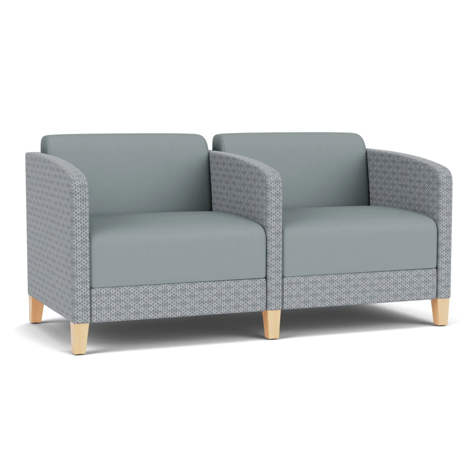 Social Two Seater with Center Arm in Premium Upholstery