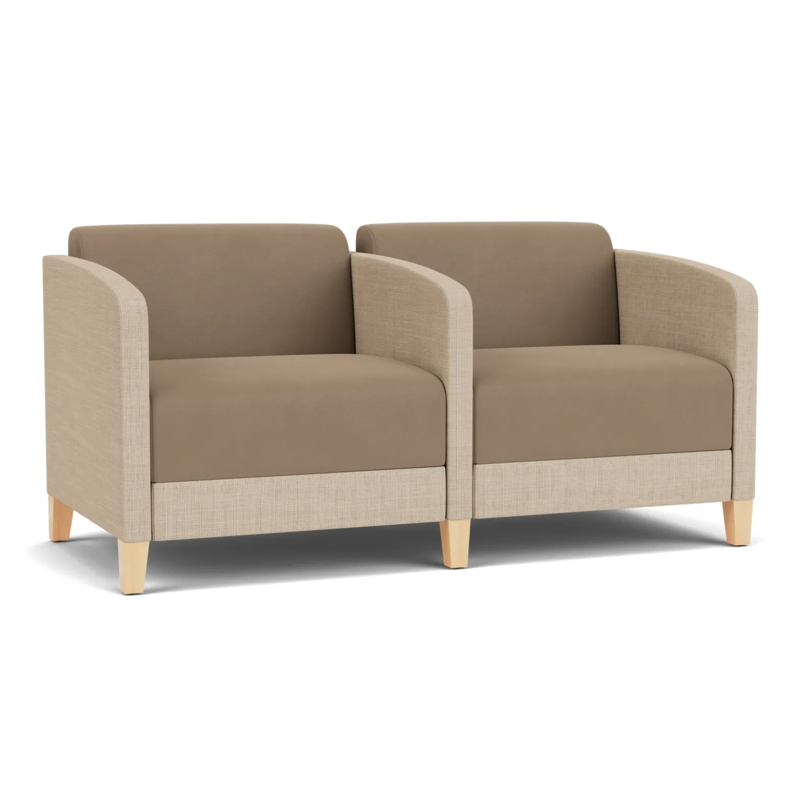 Social Two Seater with Center Arm in Premium Upholstery