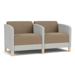 Social Two Seater with Center Arm in Premium Upholstery