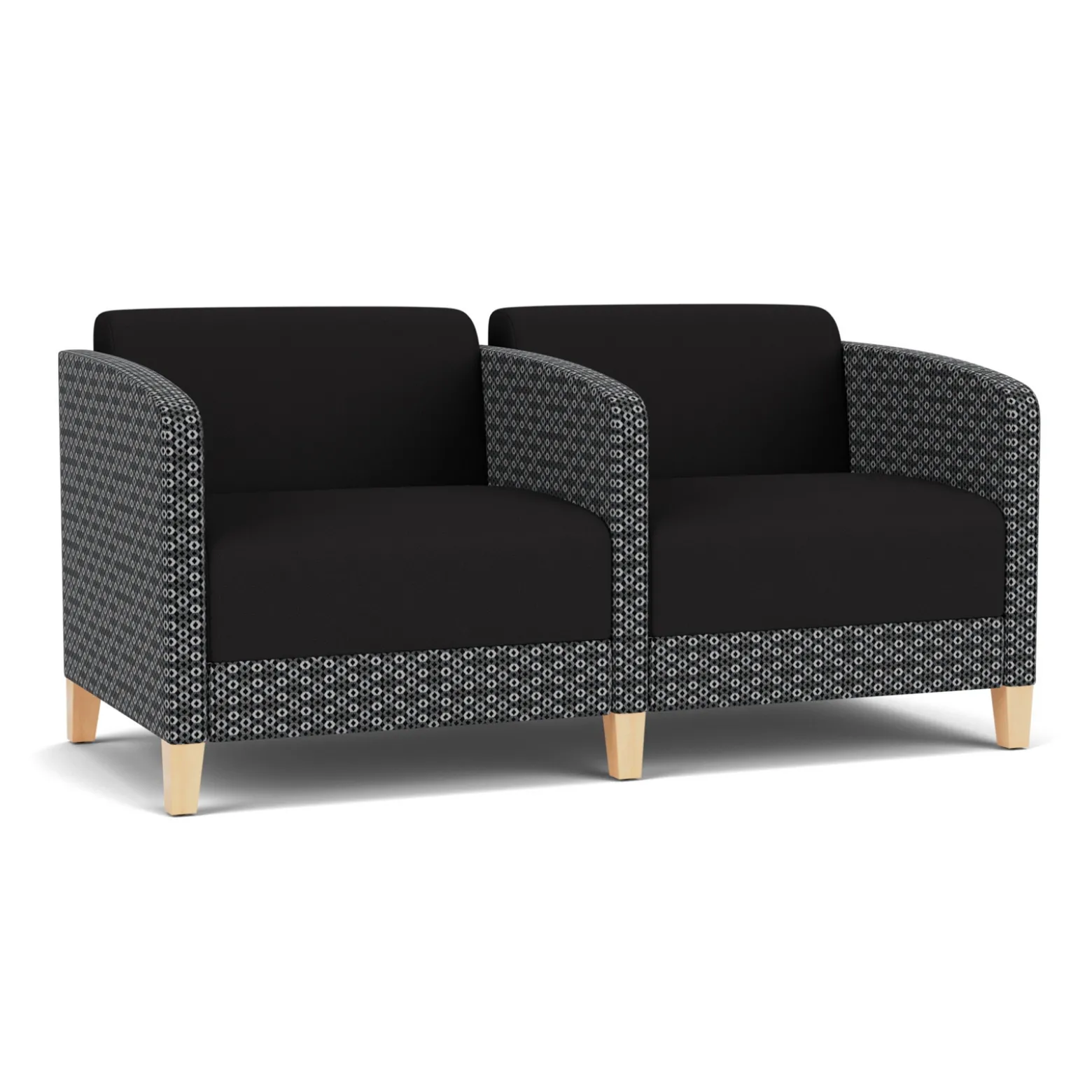 Social Two Seater with Center Arm in Premium Upholstery