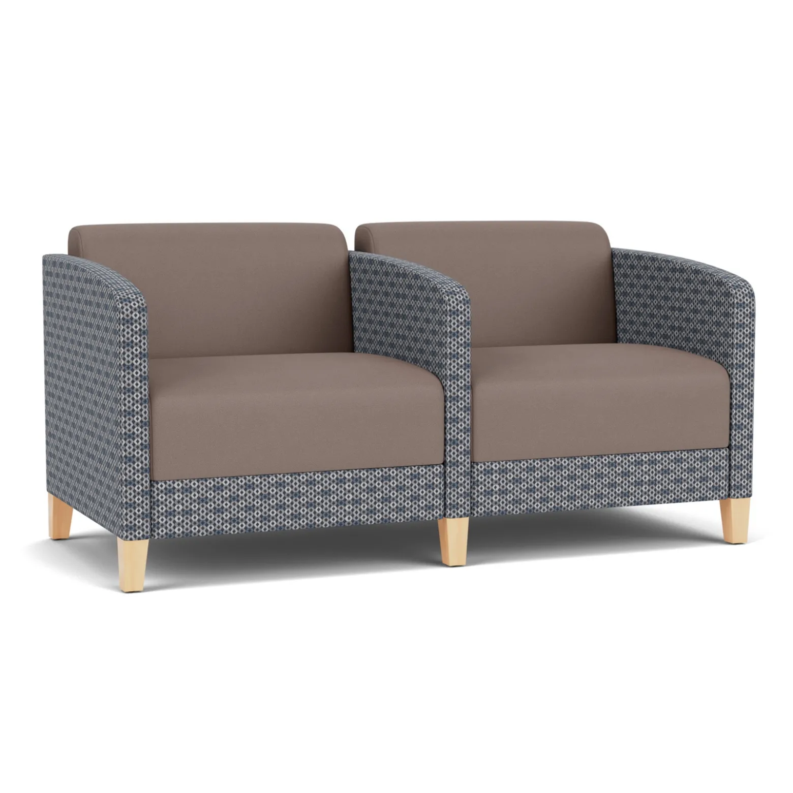 Social Two Seater with Center Arm in Premium Upholstery