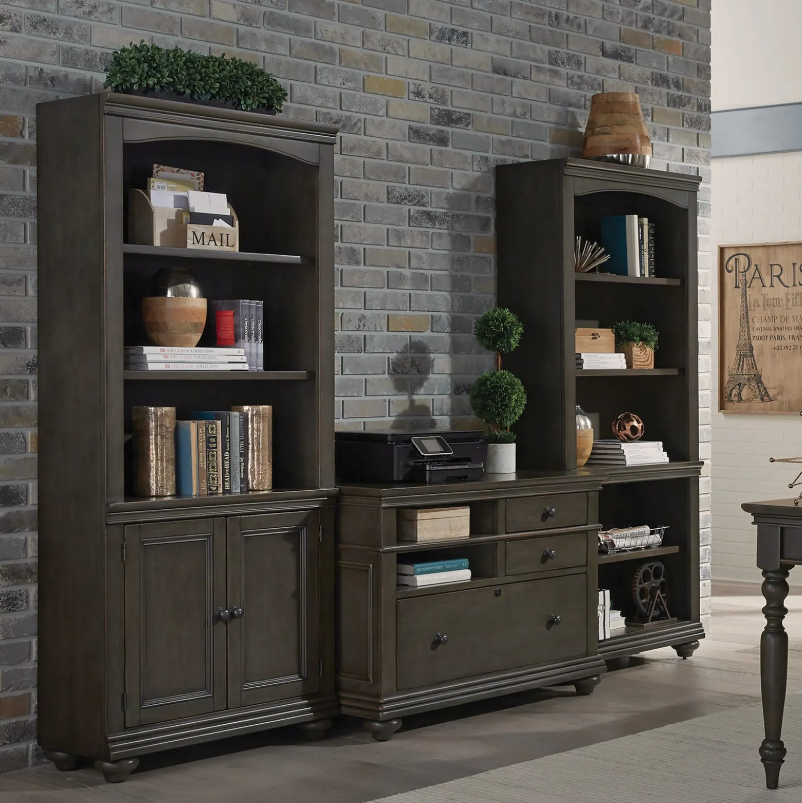 Somerset Bookcase with Doors - 75"H