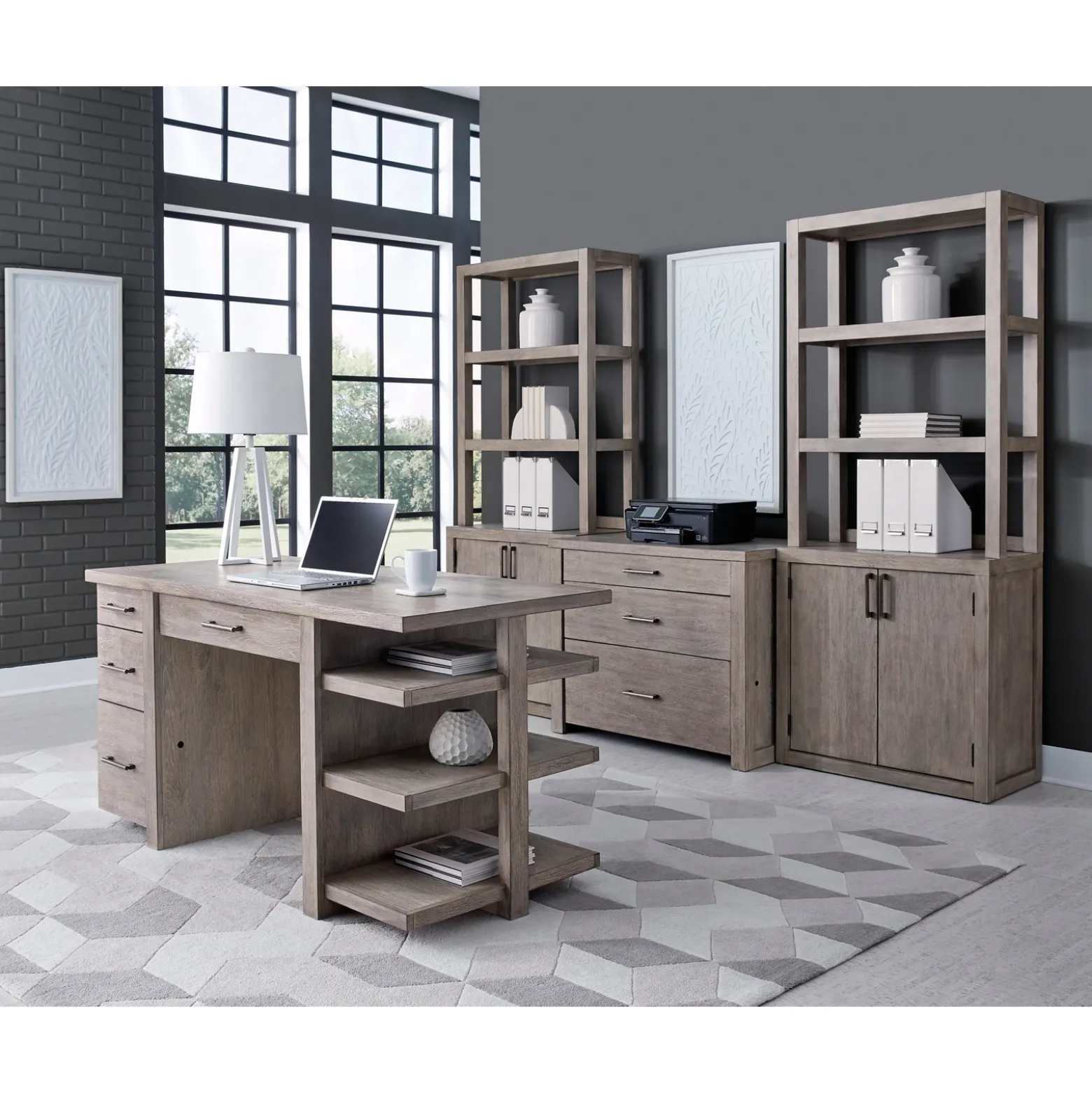 Sophie Desk with Open Shelves - 60"W