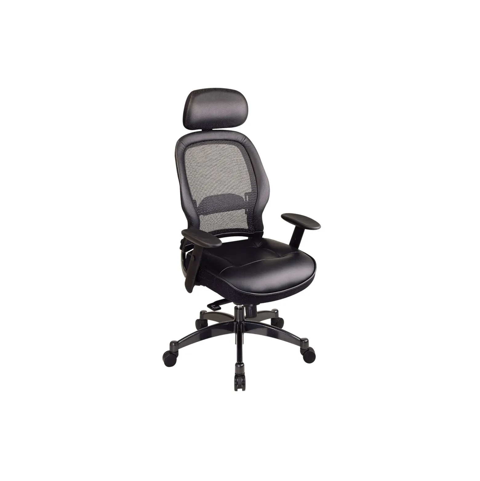 Space 27 Series Mesh Back Space Office Chair with Leather Seat and Headrest