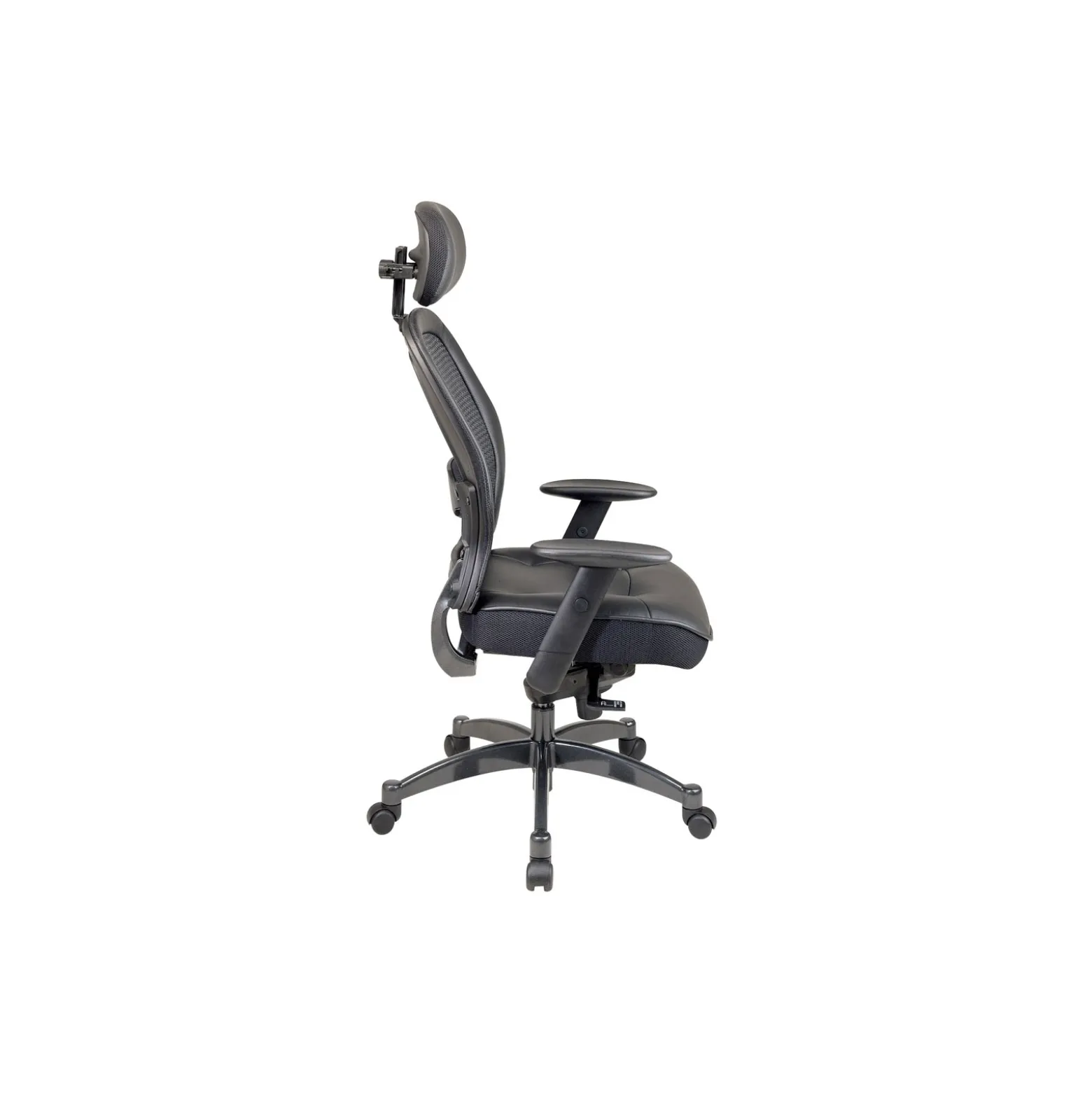 Space 27 Series Mesh Back Space Office Chair with Leather Seat and Headrest