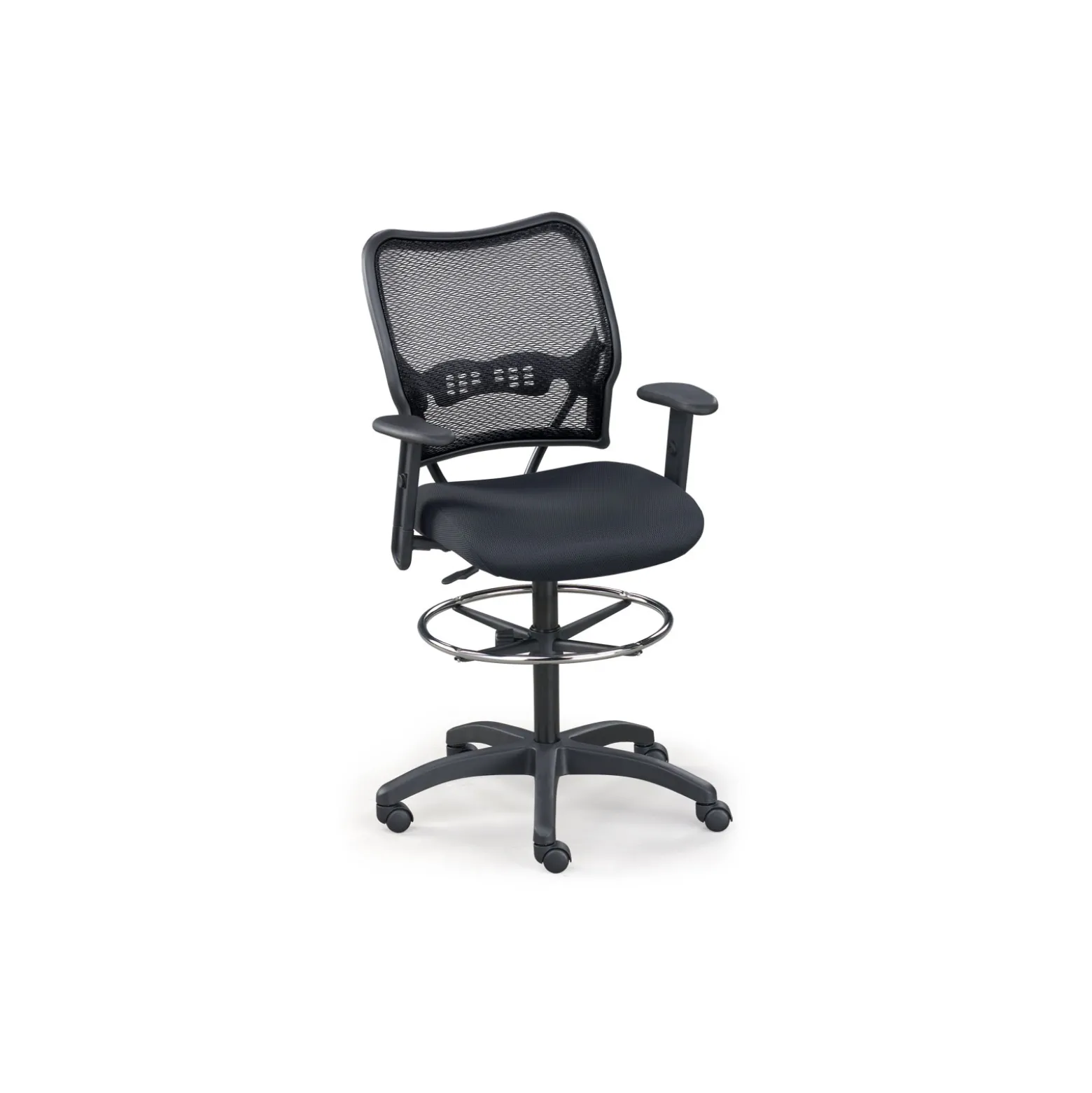 Space Dark Mesh Swivel Stool with Arms