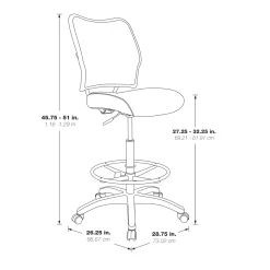 Space Dark Mesh Swivel Stool with Arms