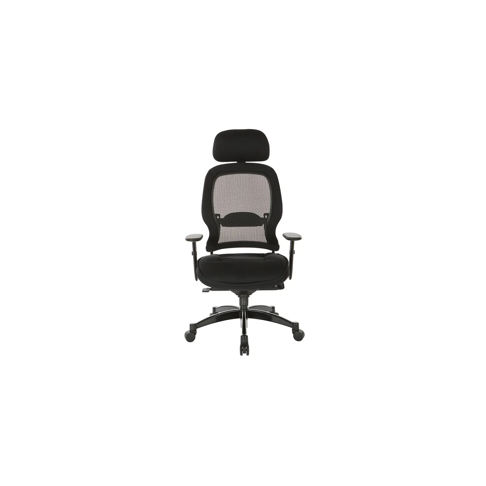 Space Deluxe Black Breathable Mesh Back Chair with Headrest