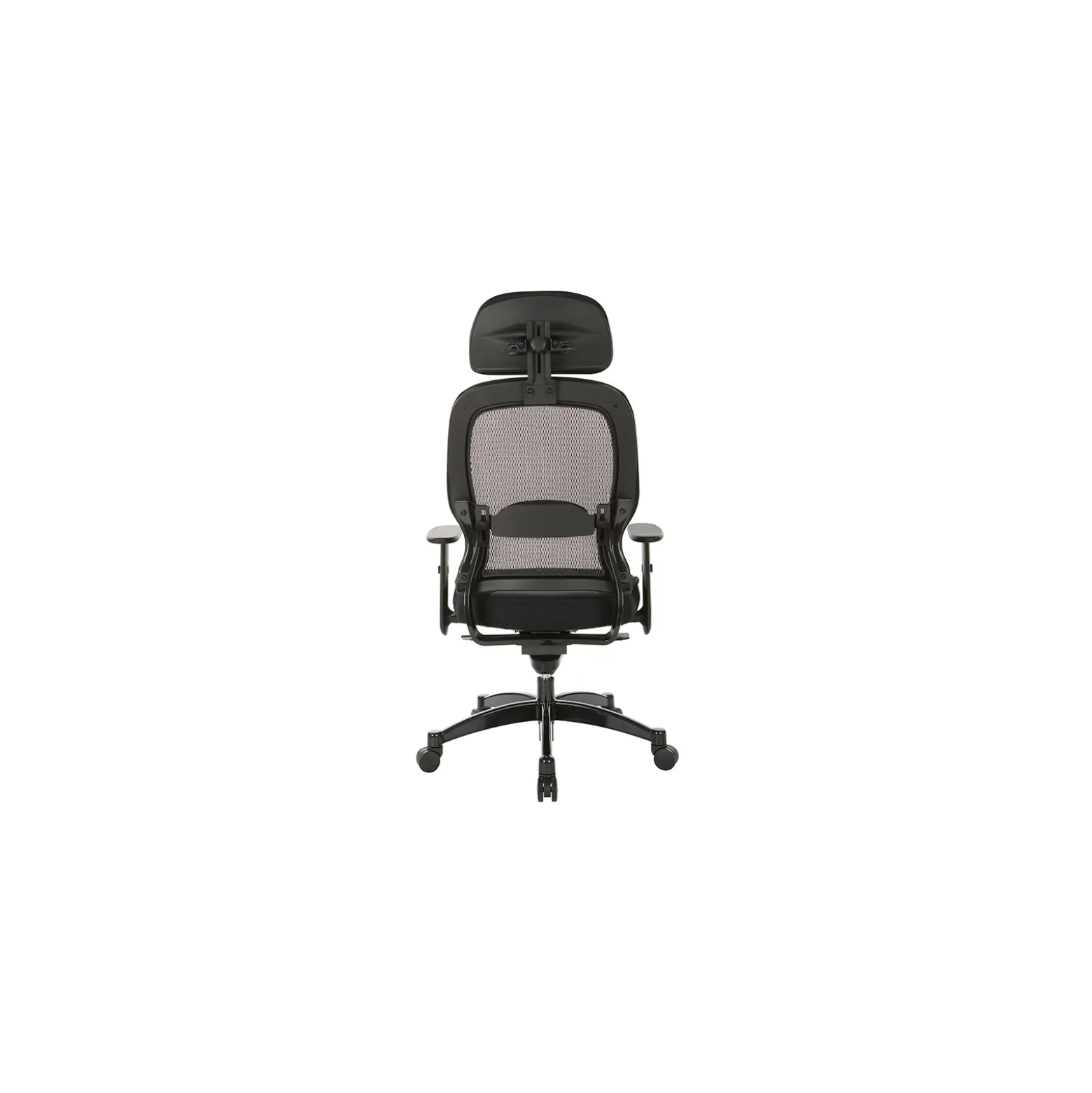 Space Deluxe Black Breathable Mesh Back Chair with Headrest