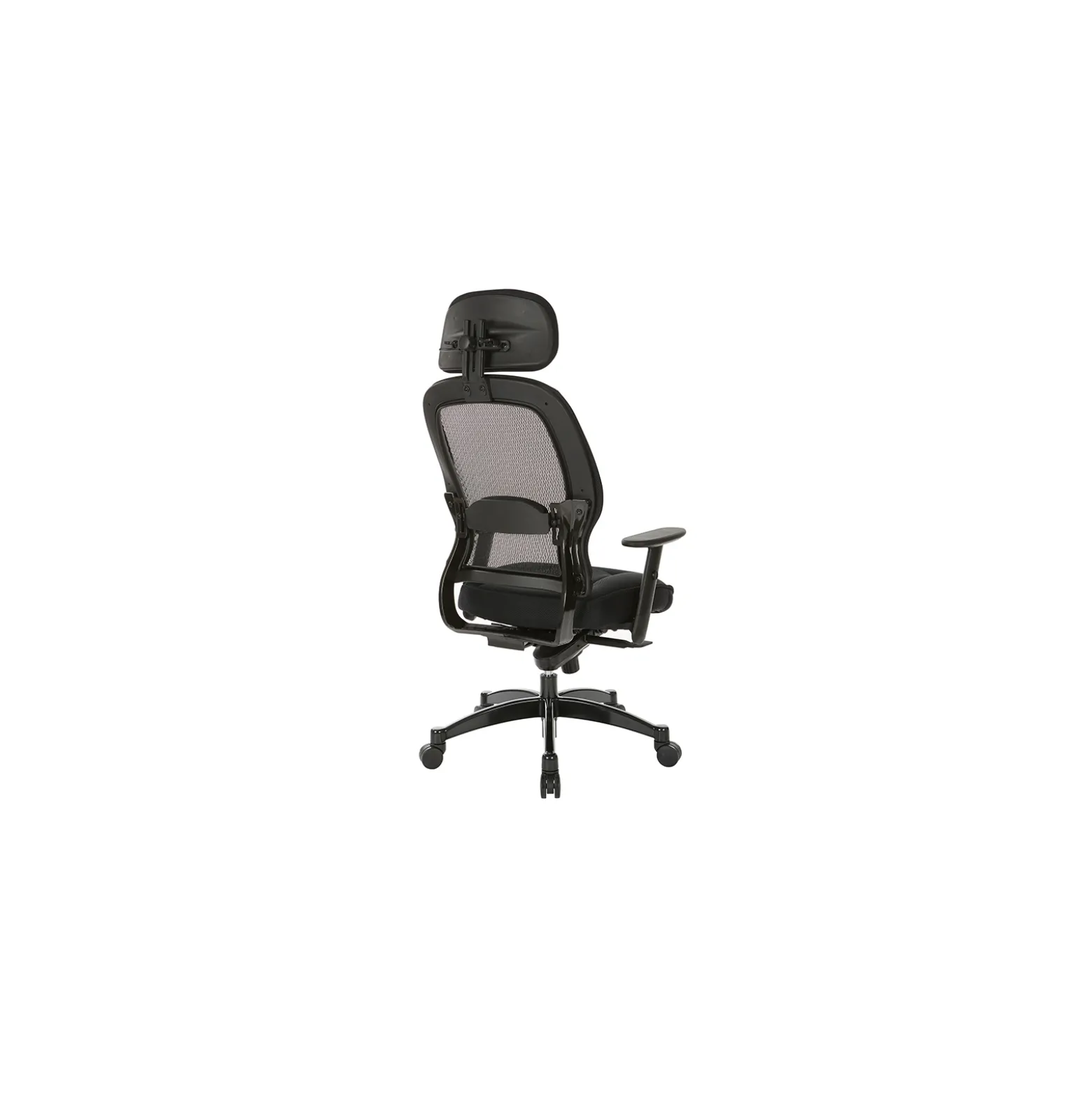 Space Deluxe Black Breathable Mesh Back Chair with Headrest