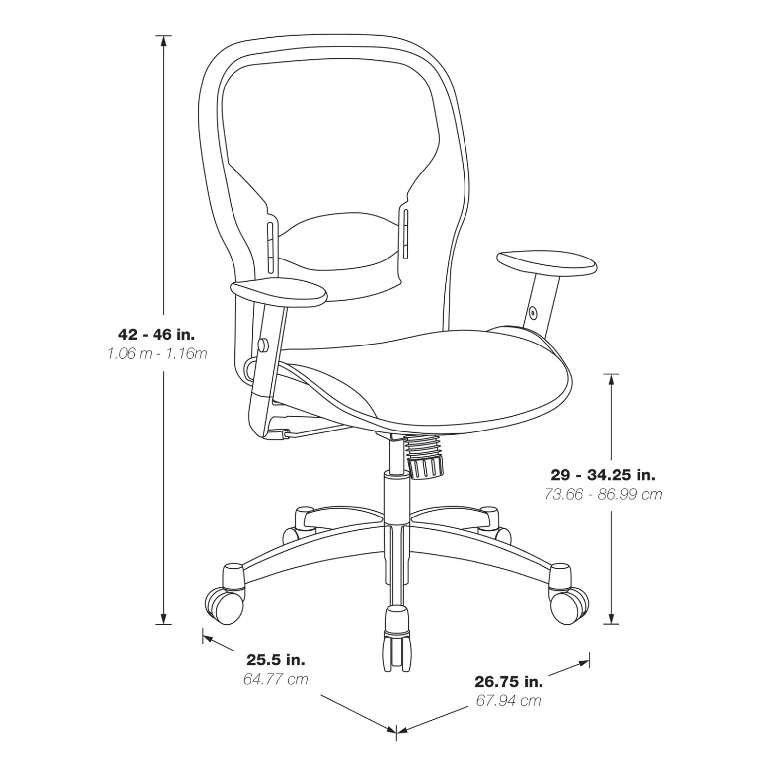 Space Ergonomic Chair with Mesh Back