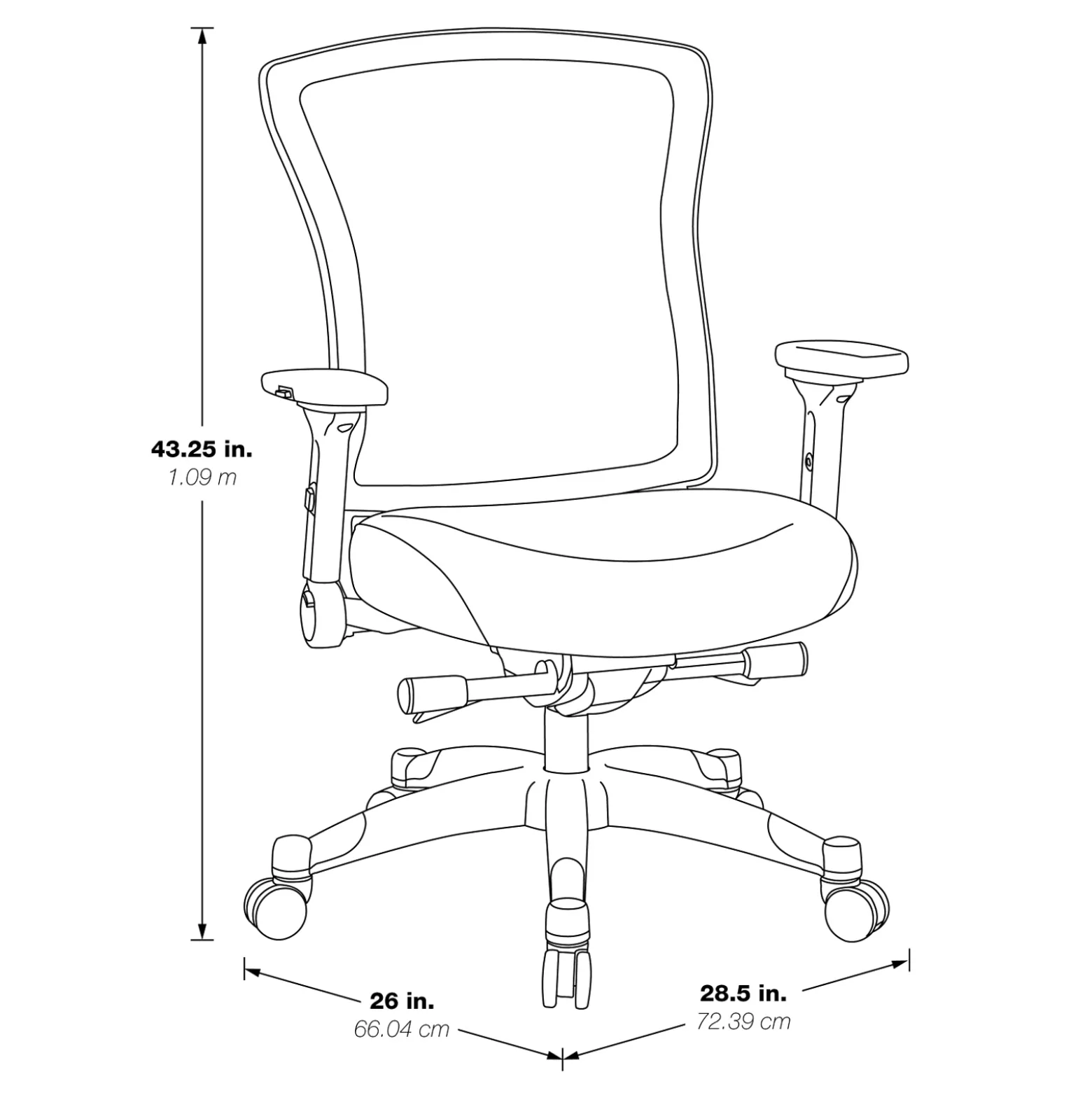 Space Exec Bonded Leather Mesh Back Chair