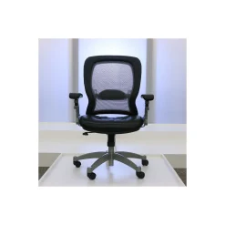 Space Mesh Mid-Back Ergonomic Chair with Leather Seat
