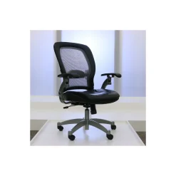 Space Mesh Mid-Back Ergonomic Chair with Leather Seat
