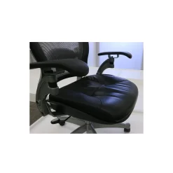 Space Mesh Mid-Back Ergonomic Chair with Leather Seat