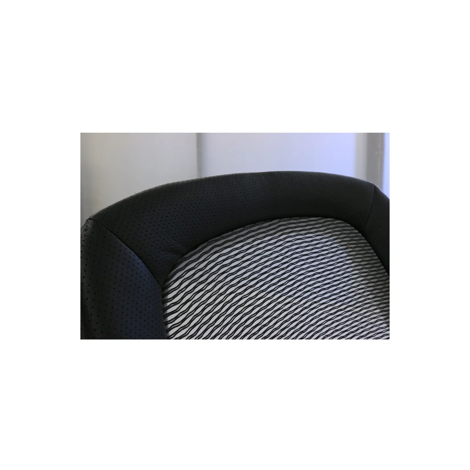 Space Mesh Mid-Back Ergonomic Chair with Leather Seat