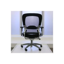 Space Mesh Mid-Back Ergonomic Chair with Leather Seat