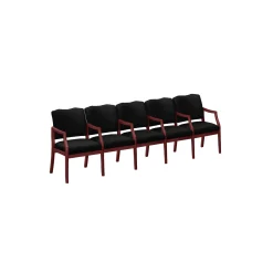Spencer Five Seater with Center Arms in Solid Fabric