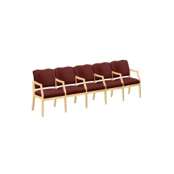 Spencer Five Seater with Center Arms in Print Fabric or Vinyl