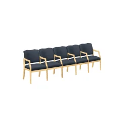 Spencer Five Seater with Center Arms in Print Fabric or Vinyl