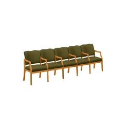 Spencer Five Seater with Center Arms in Print Fabric or Vinyl