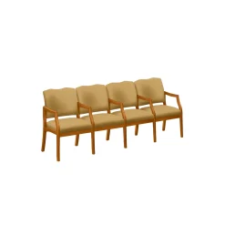 Spencer Four Seater with Center Arms in Solid Fabric