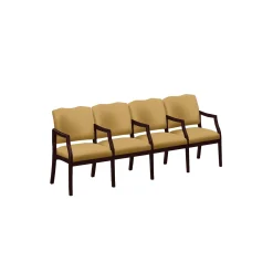 Spencer Four Seater with Center Arms in Solid Fabric