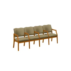 Spencer Four Seater with Center Arms in Solid Fabric