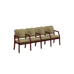 Spencer Four Seater with Center Arms in Solid Fabric
