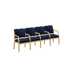 Spencer Four Seater with Center Arms in Solid Fabric