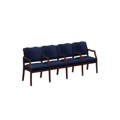 Spencer Four Seater with Center Arms in Solid Fabric