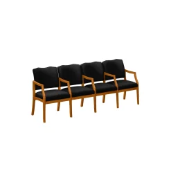 Spencer Four Seater with Center Arms in Solid Fabric