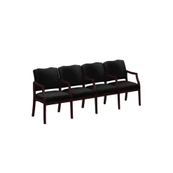 Spencer Four Seater with Center Arms in Solid Fabric