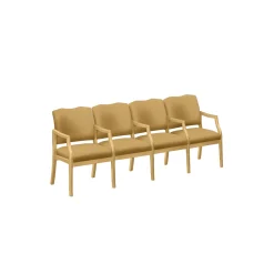 Spencer Four Seater with Center Arms in Solid Fabric
