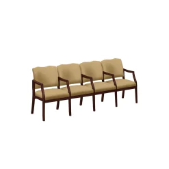 Spencer Four Seater with Center Arms in Print Fabric or Vinyl