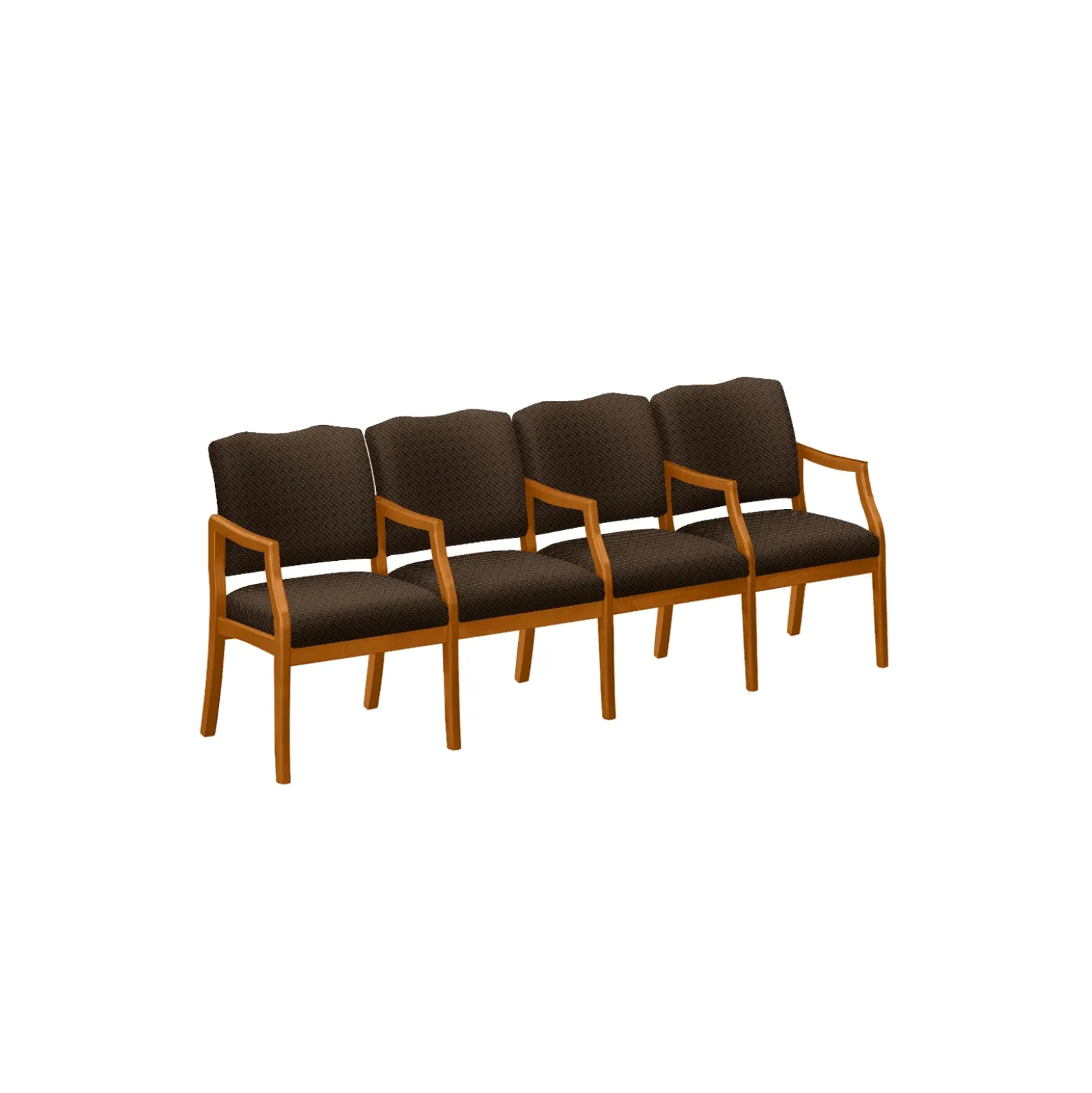 Spencer Four Seater with Center Arms in Print Fabric or Vinyl